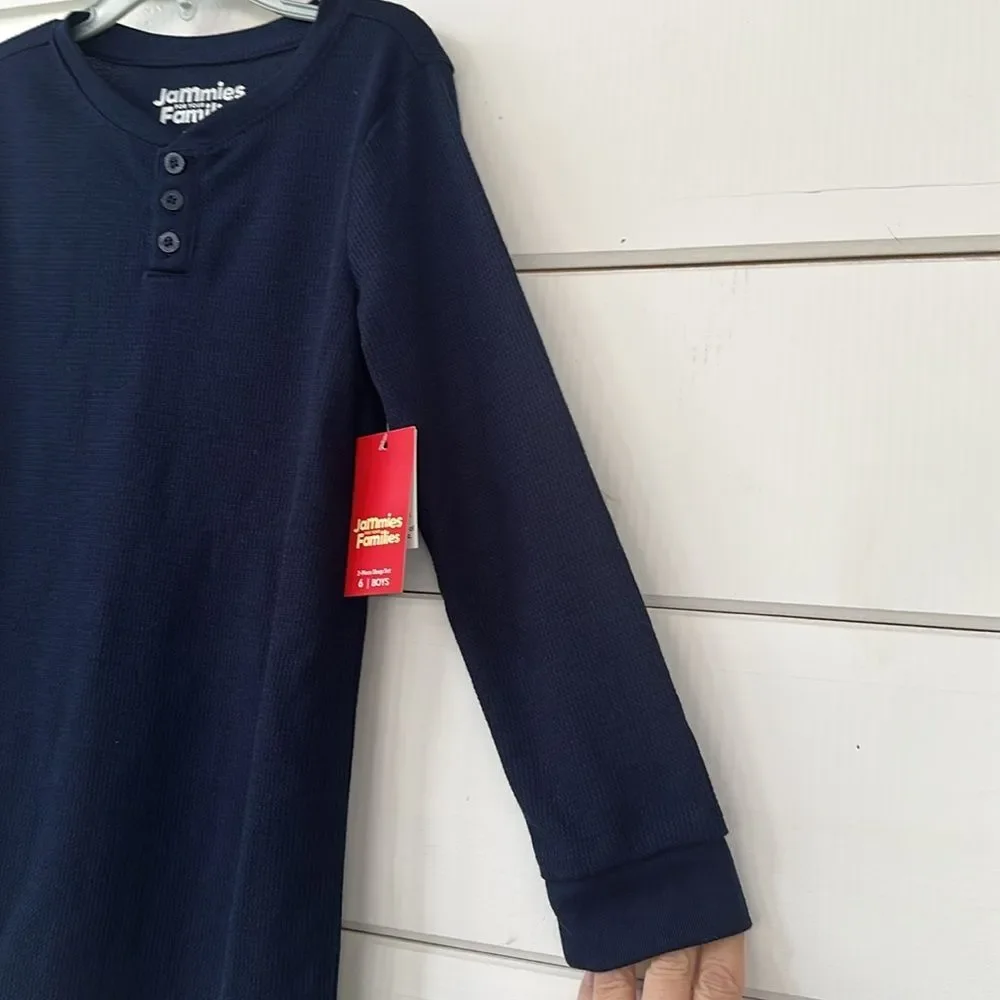 Jammies For Your Families Holly Jolly Polar Bear Henley Pajama PJ Set NEW Size 6